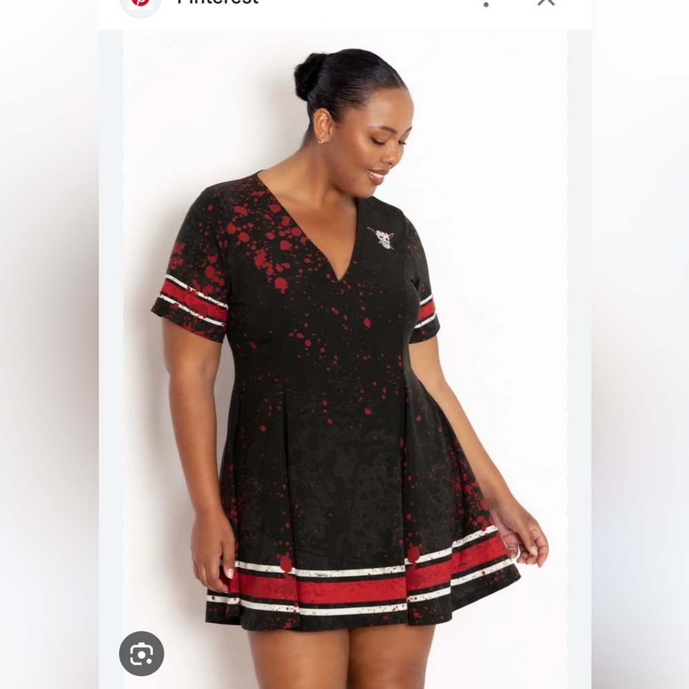 Blackmilk Black and Red Splatter Mini Dress